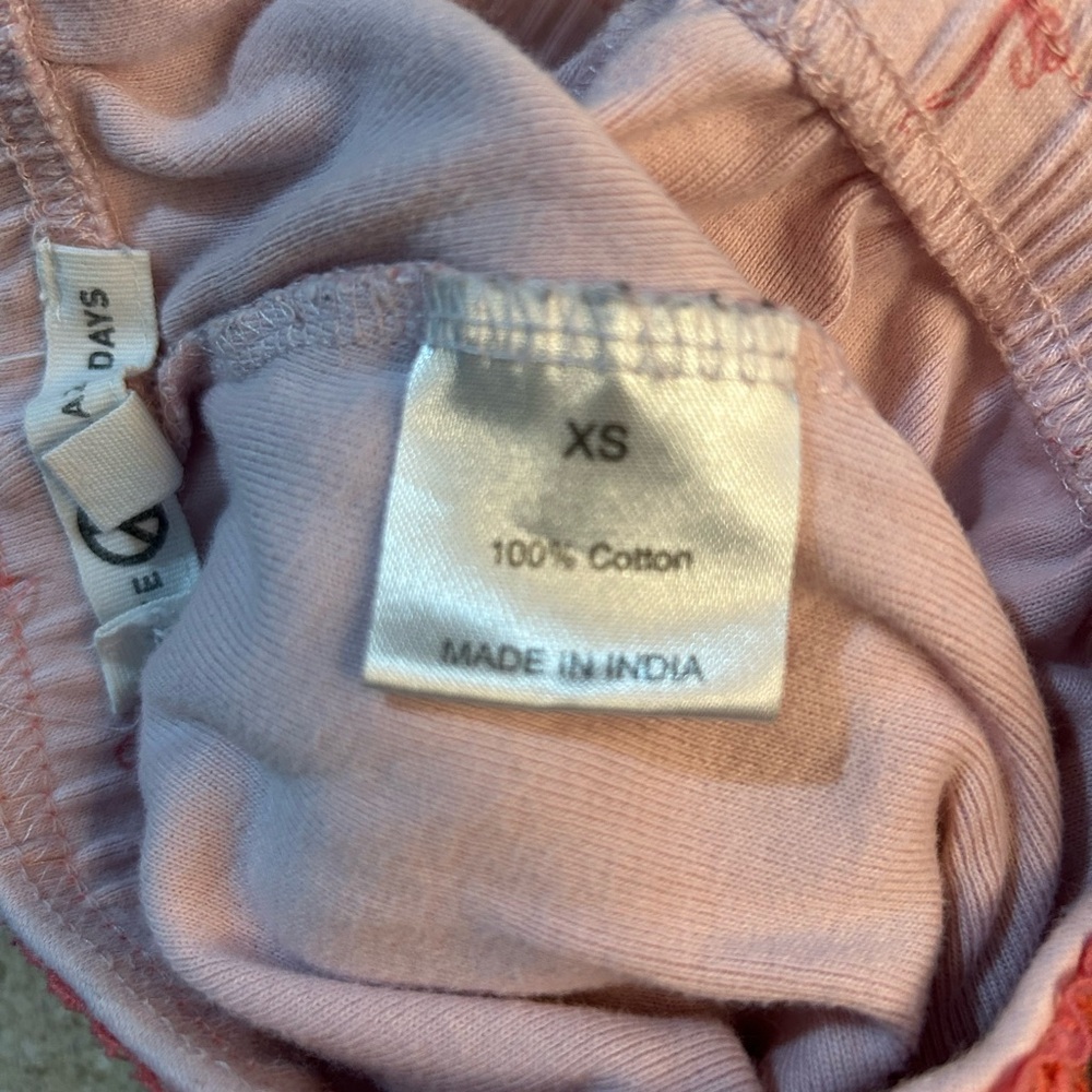 Love Peace & Lazy Days Baby Pink Bow Coquette Girly 100% Cotton Pajama Pants XS - Picture 7 of 7